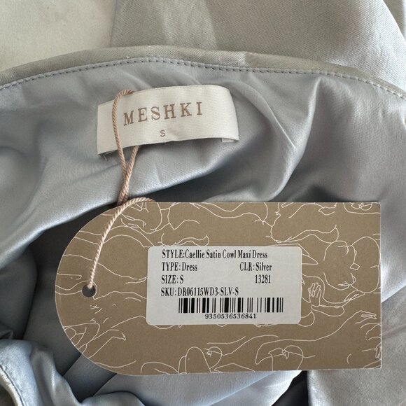 Meshki Caellie Satin Cowl Maxi Dress - Silver - Picture 10 of 11